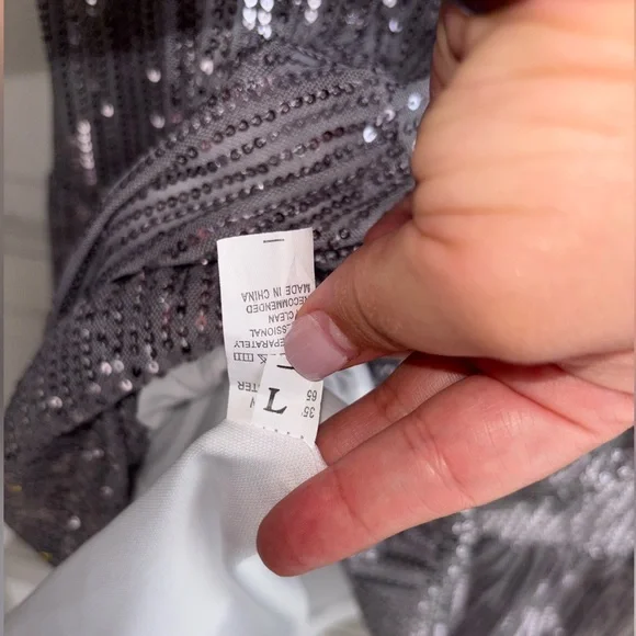 Midi Silver Sequin Dress - Picture 5 of 9